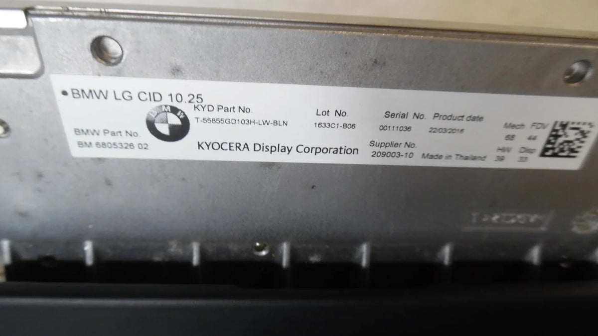 Pre-Owned 2016 2017 BMW 750 Information Display Sizecreen 10.25 LG CID Dash Mounted OEM (Good)