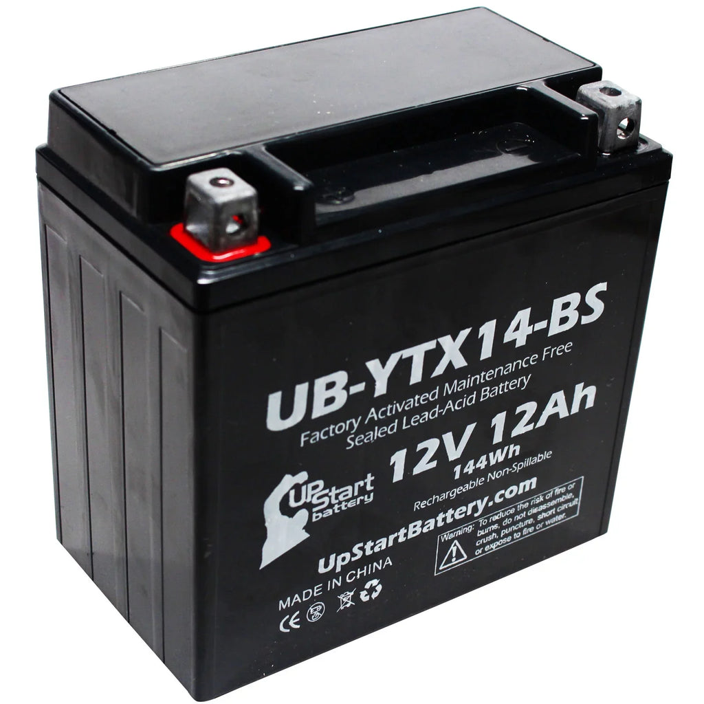 2-Pack UpSizetart Battery Replacement 2011 BMW F800SizeT, GSize 800 CC Factory Activated, Maintenance Free, Motorcycle Battery - 12V, 12AH, UB-YTX14-BSize