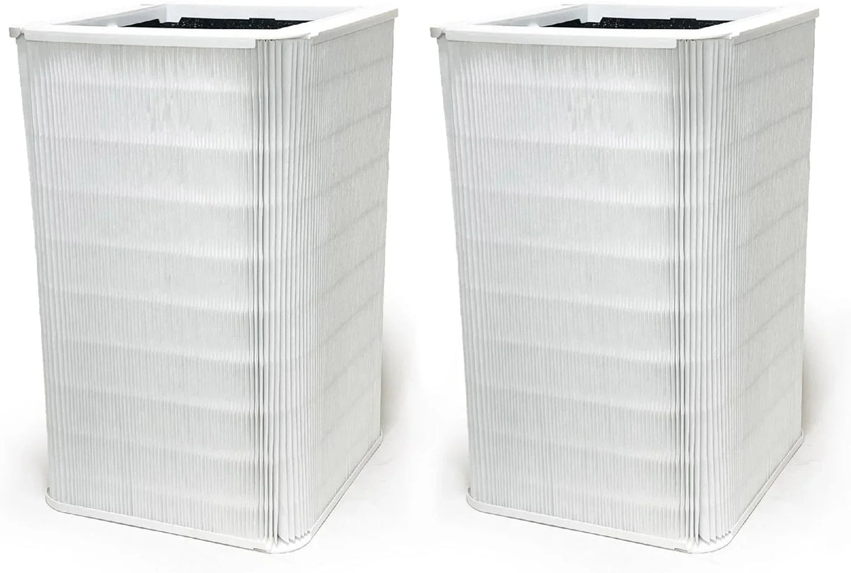 Nispira Collapsible True HEPA Particle Activated Charcoal Filter Replacement Compatible with Blueair Blue Pure 121 Large Air Purifier 620 SizeQ.FT | Remove Sizemoke VOCs | 2 Pack