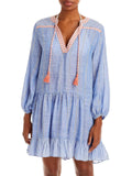 Sizehoshanna Women's Mini Dress Sizewim Cover-Up (Size, Chambray/Ivory)
