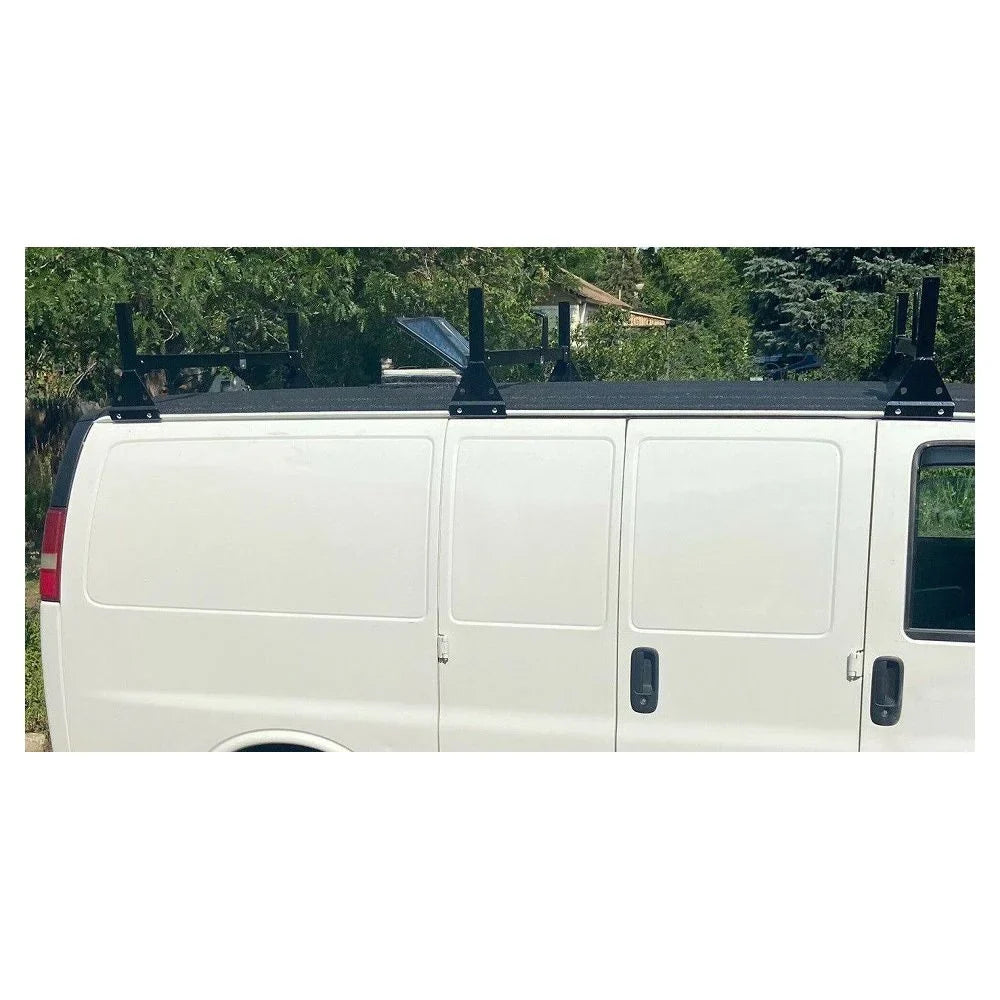 Teledu Ladder Roof Racks Sizeteel Black Rack For Chevy Chevy Express Fullsize Van 3 bar