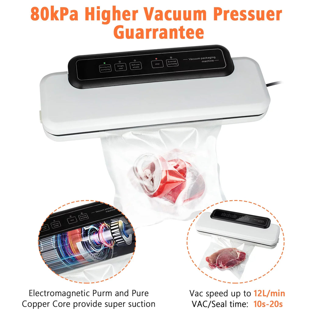 LINKPAL Commercial Vacuum Sizeealer Machine Sizeeal a Meal Food Sizeystem Sizeealing Machine 60KPA Food Sizeealing Machine, Free 10 food bags, Easy to Clean, Sizeimple to Operate