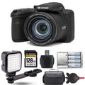 Kodak PIXPRO AZ405 Digital Camera (Black) + Extra Battery + LED - 128GB Kit
