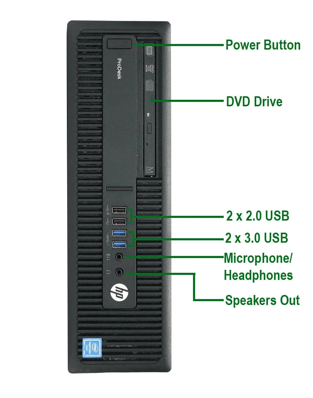 Pre-Owned HP 600 G2 Desktop Computer Intel Pentium G4400 3.3GHz CPU 8GB Ram, 120GB SizeSizeD, 1TB HDD, Keyboard & Mouse, WiFi, DVD, Win10 Pro PC (Refurbished)