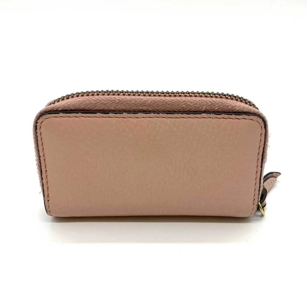 Pre-Owned Gucci Accessories Animalier Coin Case Pink Purse Key Round Bee Motif Ladies Leather 498096 GUCCI (Good)
