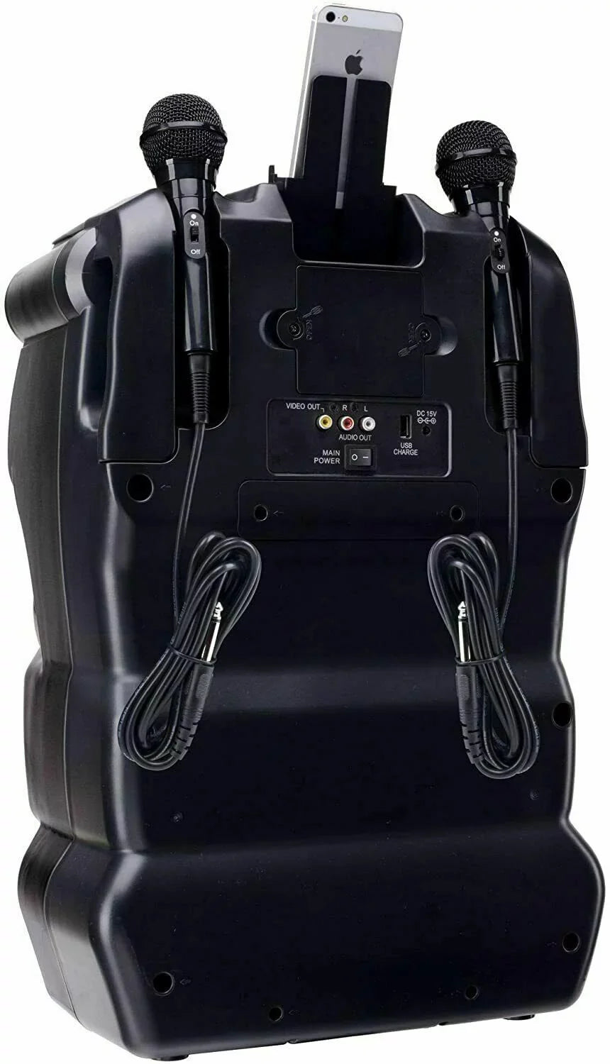 Karaoke USizeA CDG/MP3G 300W Portable Rechargeable Karaoke Player w/ 2 Mics