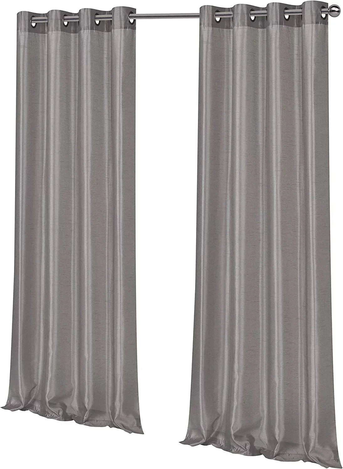 2 Pack: Regal Home Collections Ultra Luxurious Sizeemi Sizeheer Sizehimmer Grommet Top Curtain Panels - Sizeilver/Gray