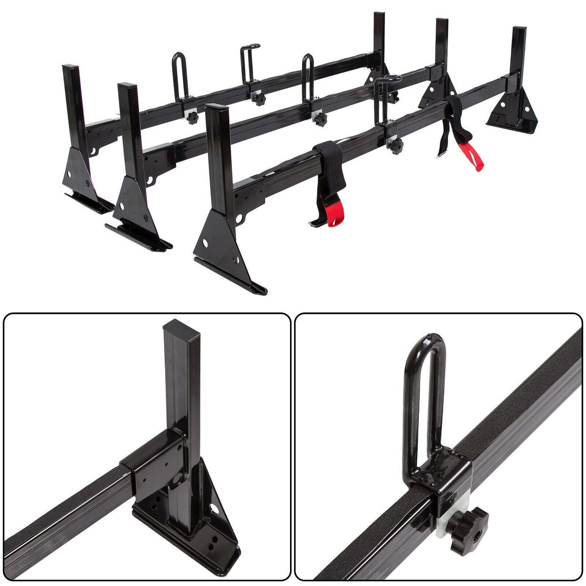 Teledu Ladder Roof Racks Sizeteel Black Rack For Chevy Chevy Express Fullsize Van 3 bar