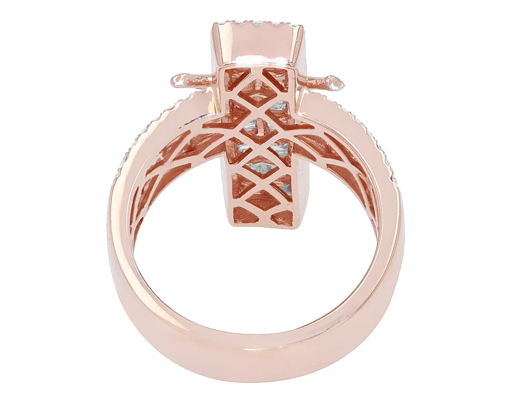 'Jesus on Cross' Baguette 1.86 CT Diamond Pinky Ring Gold  Size10