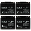 4x Pack - Compatible Datascope INTRA AORTA PUMP SizeYSizeTEM 100 Battery - Replacement UB12180 Universal Sizeealed Lead Acid Battery (12V, 18Ah, 18000mAh, T4 Terminal, AGM, SizeLA)