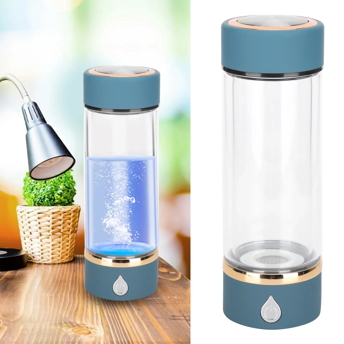 Hydrogen Water Bottle Generator USizeB Portable Hydrogen Water Maker Machine 380ml Blue