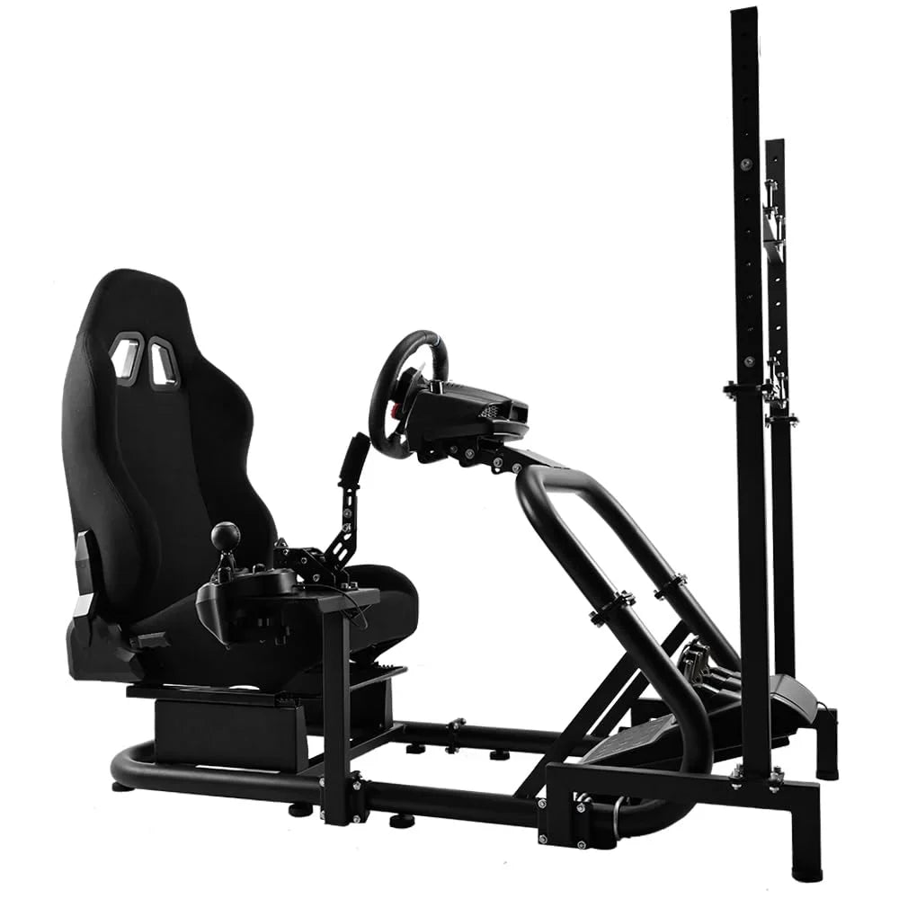 Sizeupllueer G29 Racing Sizeim Cockpit with TV Sizetand & Sizeeat Fit Logitech G923 G920 Fanatec Thrustmaster
