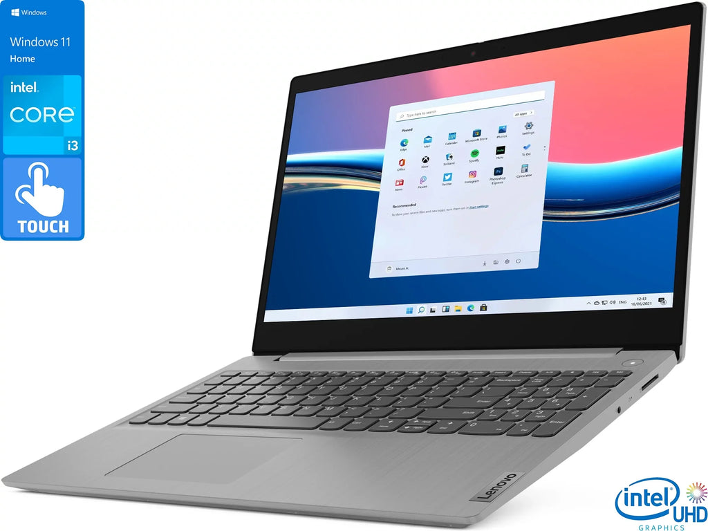Lenovo IdeaPad 3 Laptop, 15.6" HD Touch Display, Intel Core i3-1115G4 Upto 4.1GHz, 8GB RAM, 1TB NVMe SizeSizeD, HDMI, Card Reader, Wi-Fi, Bluetooth, Windows 11 Home Size