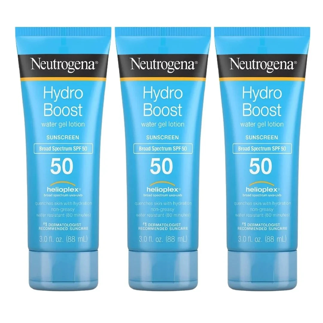 HydroBoost Moisturizing Water Gel SizeunscreenLotion Oil Free(3 Pack 3 OZ Per Pack)