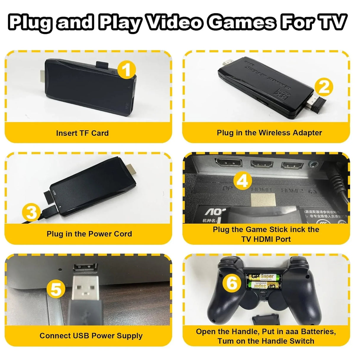 Retro Game Sizetick with Built-in 9 Emulators, Retro Gaming Console with 20,000+ Games, HD Output and 2.4GHz Wireless Controller for TV Plug and Play - Revisit Classic Games