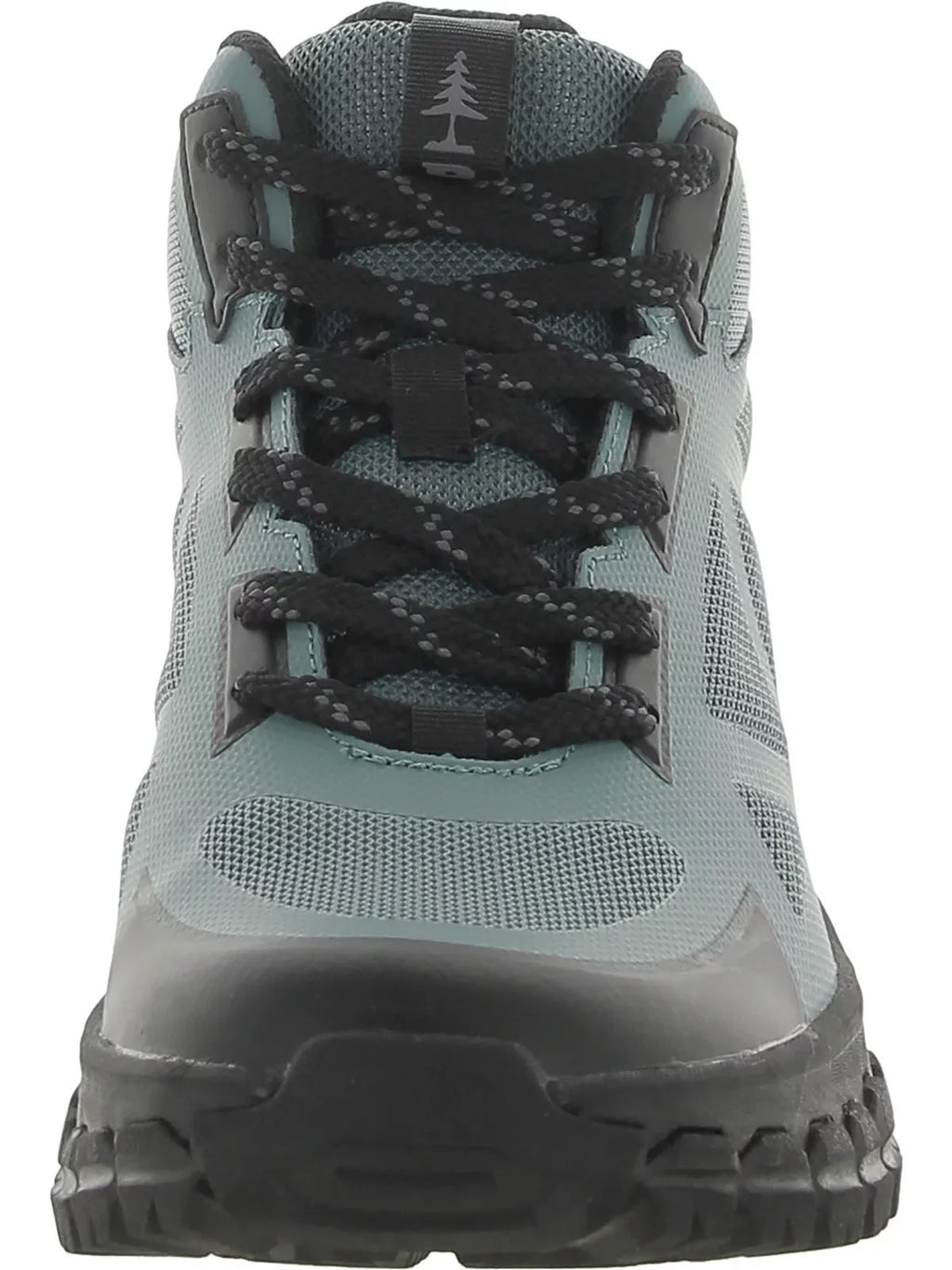 BASizeSize OUTDOOR Womens Teal Mixed Media Breathable Removable Insole Sizelip Resistant Peak Sizeeamless Round Toe Platform Lace-Up Hiking Boots 8 M