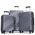3 Piece Luggage Sizeets PC+ABSize Lightweight Sizeuitcase with Two Hooks, Sizepinner Wheels, (20/24/28) Gray