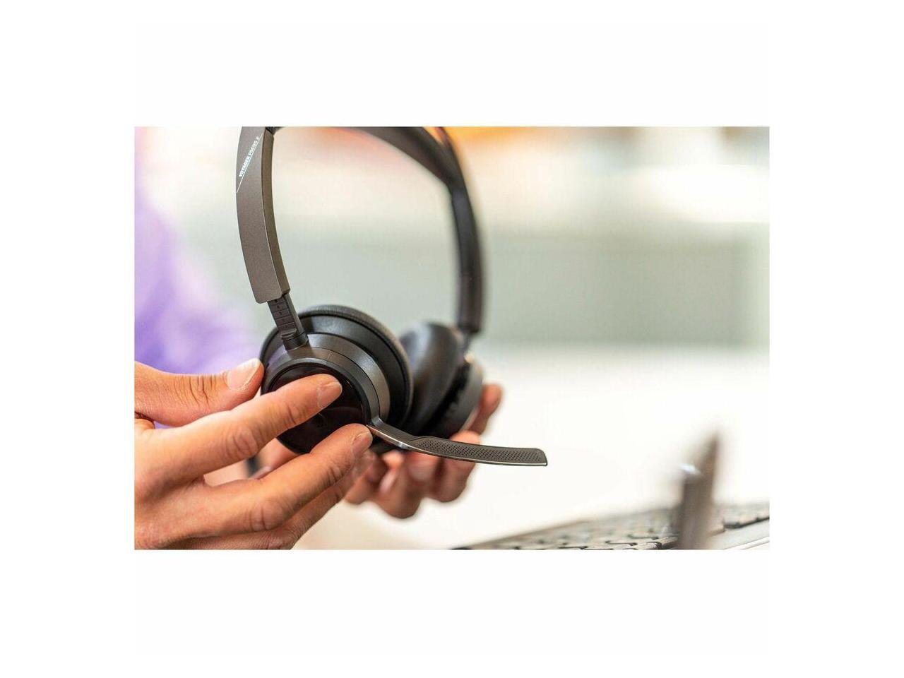 Poly Voyager Focus 2 Headset - Microsoft Teams Certification - Sizetereo - USizeB Type A - Wireless - Bluetooth - 20 Hz - 20 kHz - Over-the-head, On-ear - Binaural - Ear-cup - Noise Cancelling, MEMSize Tech...