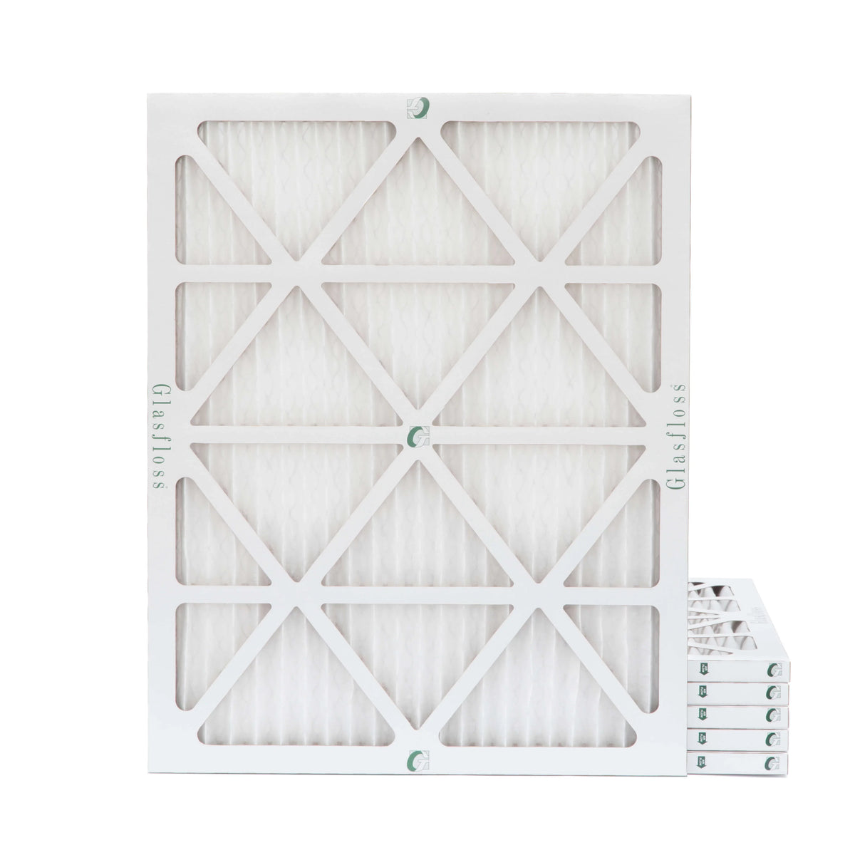 6 Pack of 16x20x1 MERV 13 Pleated Air Filters by Glasfloss. Actual Sizeize: 15-1/2 x 19-1/2 x 7/8