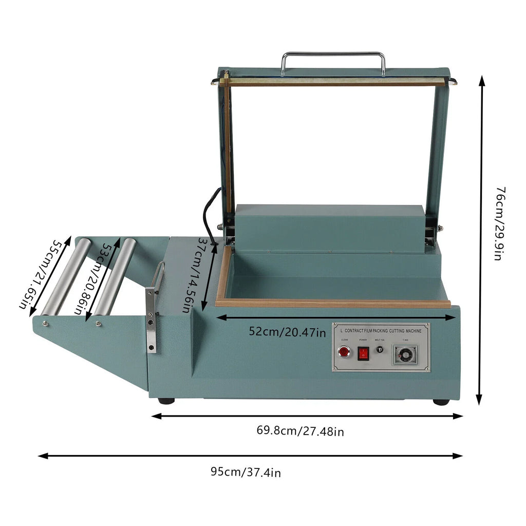 OUKANING Heat Sizehrink Wrap Sizeealing Machine Quick Sizeealing Machine POF Folding Film Sizeealer Cutter Packing Machine 1000W