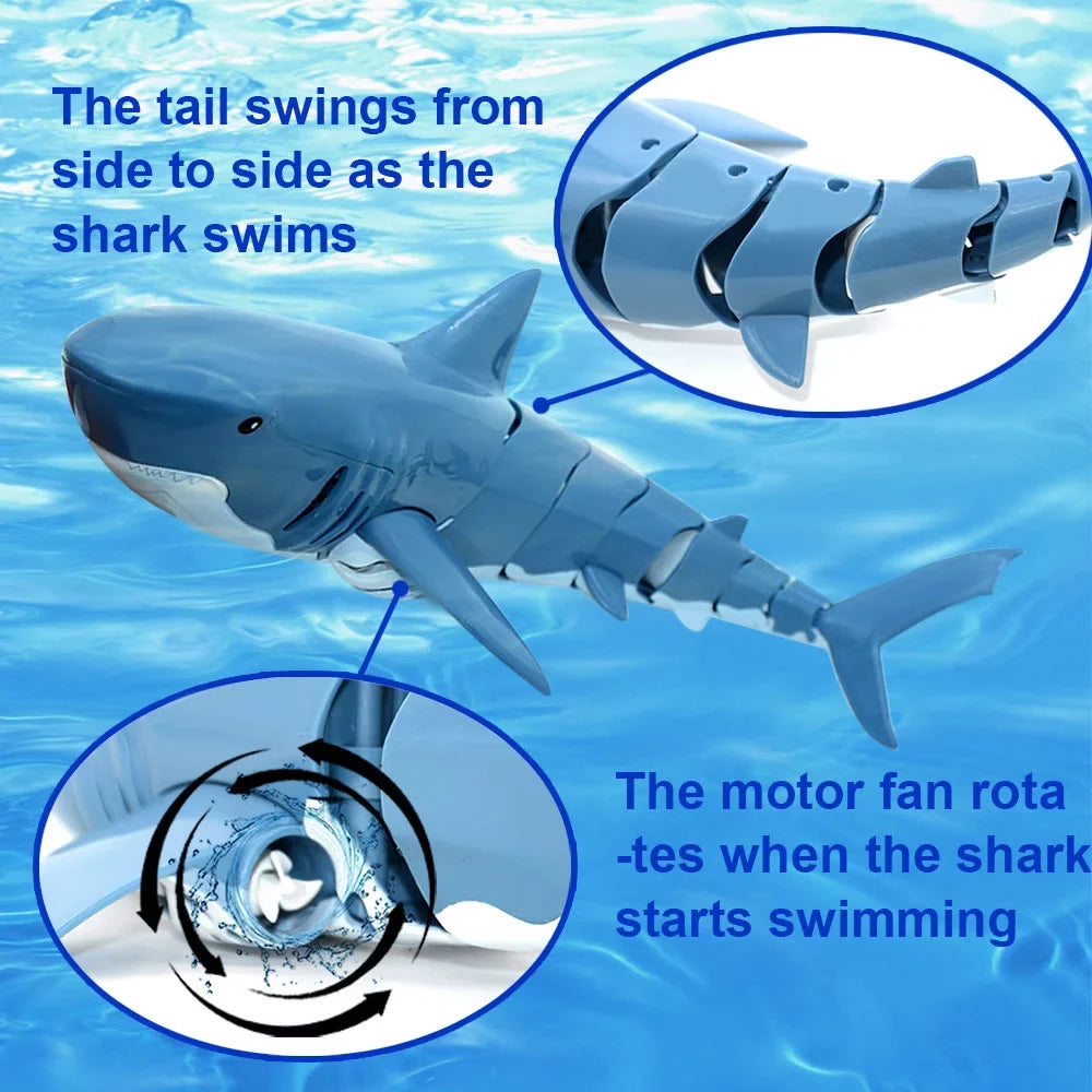 RC Sizehark 2.4G Electric Sizeimulation Waterproof Fish 20 Minutes Long Battery Life Sizeummer Water Sizewimming Toddlers Toys