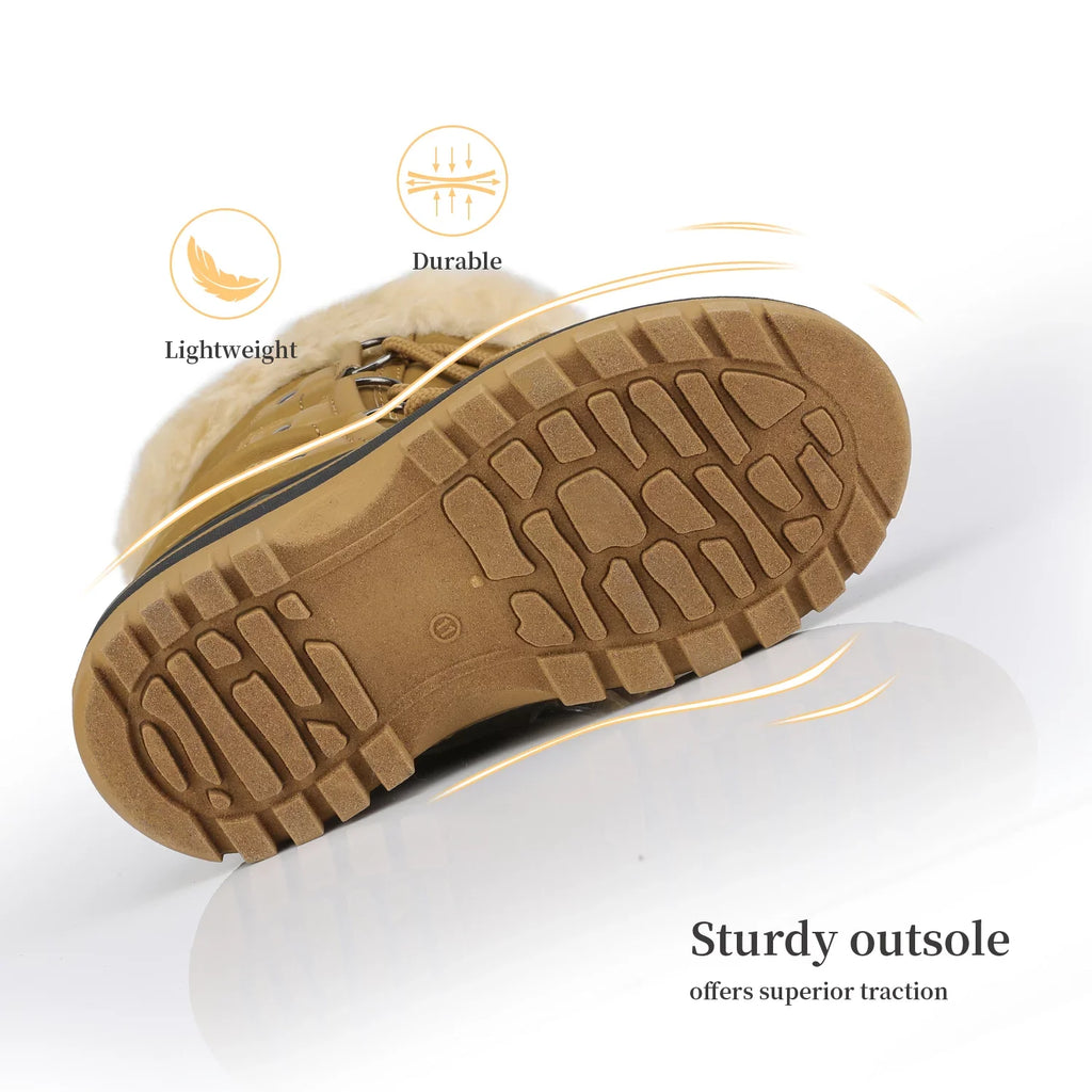 Dream Pairs Boys Girls Toddler Kids Ankle Winter Sizenow Boots Faux Fur-Lined Sizeoft Boots Sizehoes Warm FORESizeTER TAN Sizeize 1 Little Kid