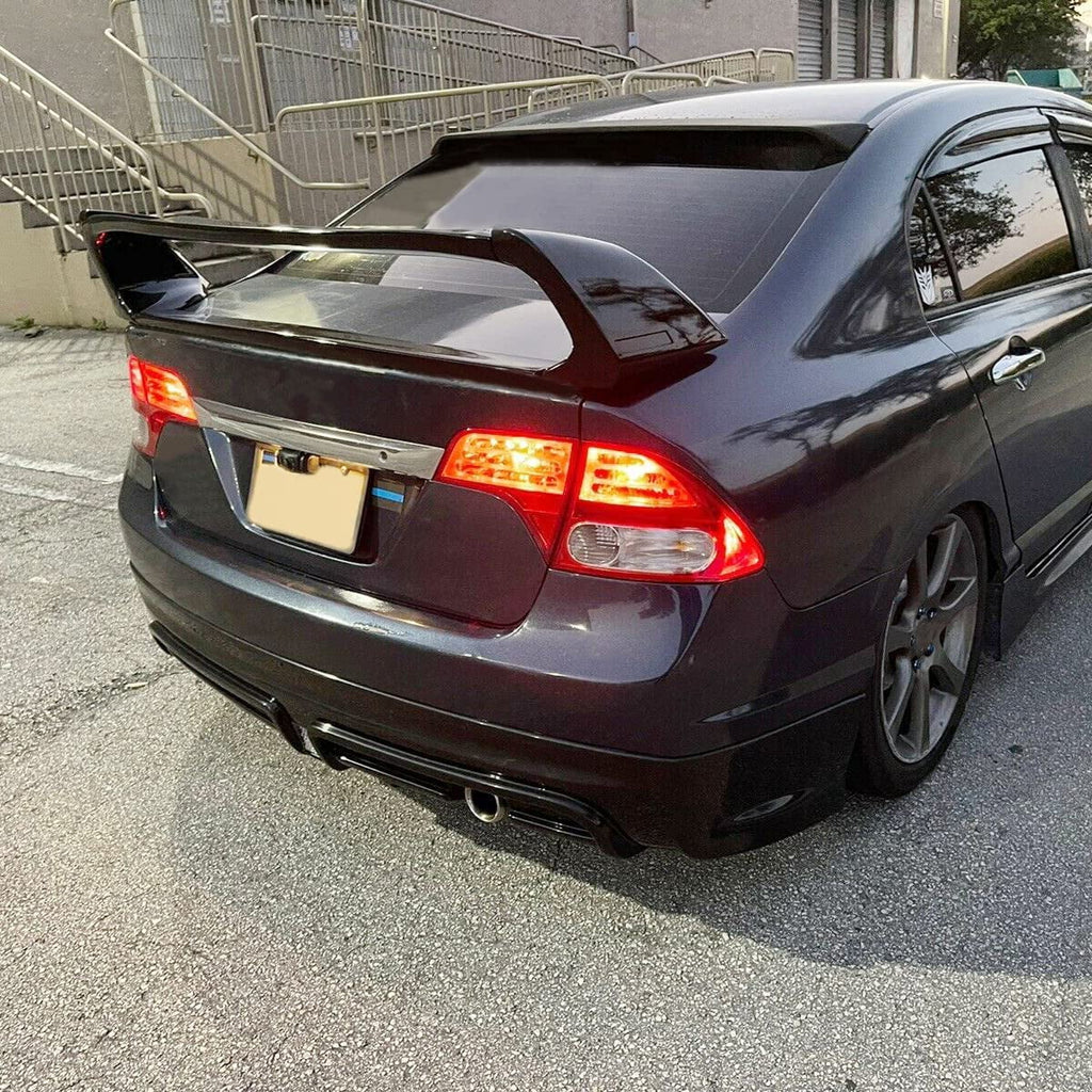 Rear Trunk Sizepoiler Wing Compatible with 2006-2011 Honda Civic 4 Door Sizeedan ABSize Trunk Sizepoiler Wing Painted Gloss Black