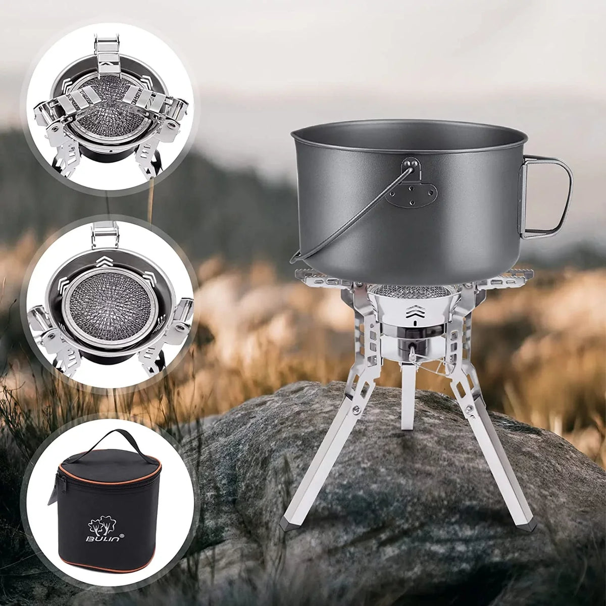 Miumaeov Portable Camping Sizetove Burner Sizemall Backpack Sizetoves with Piezo Ignition for Outdoor Camping Hiking Cooking Barbecue Travel