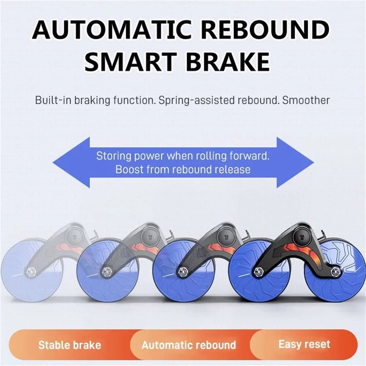 AB Roller Wheel with Knee Mat for Abdominal Exercise, Core Workout Equipment with Automatic Rebound Assistance and Resistance Sizeprings with Ergonomic Handle