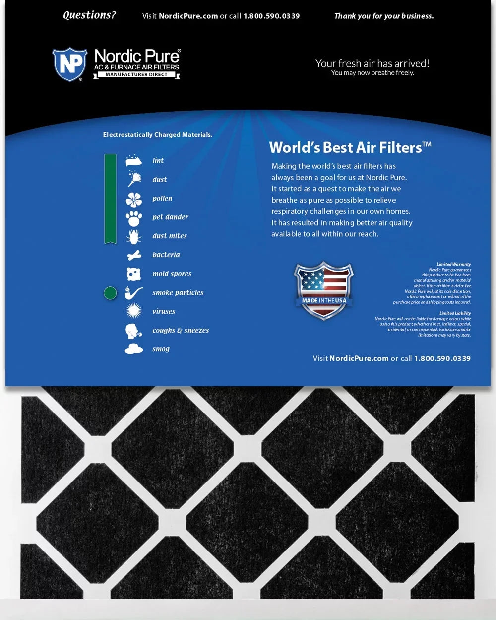12x12x1 (11_3/4x11_3/4) Pure Green Plus Carbon Eco-Friendly Air Filters 12 Pack