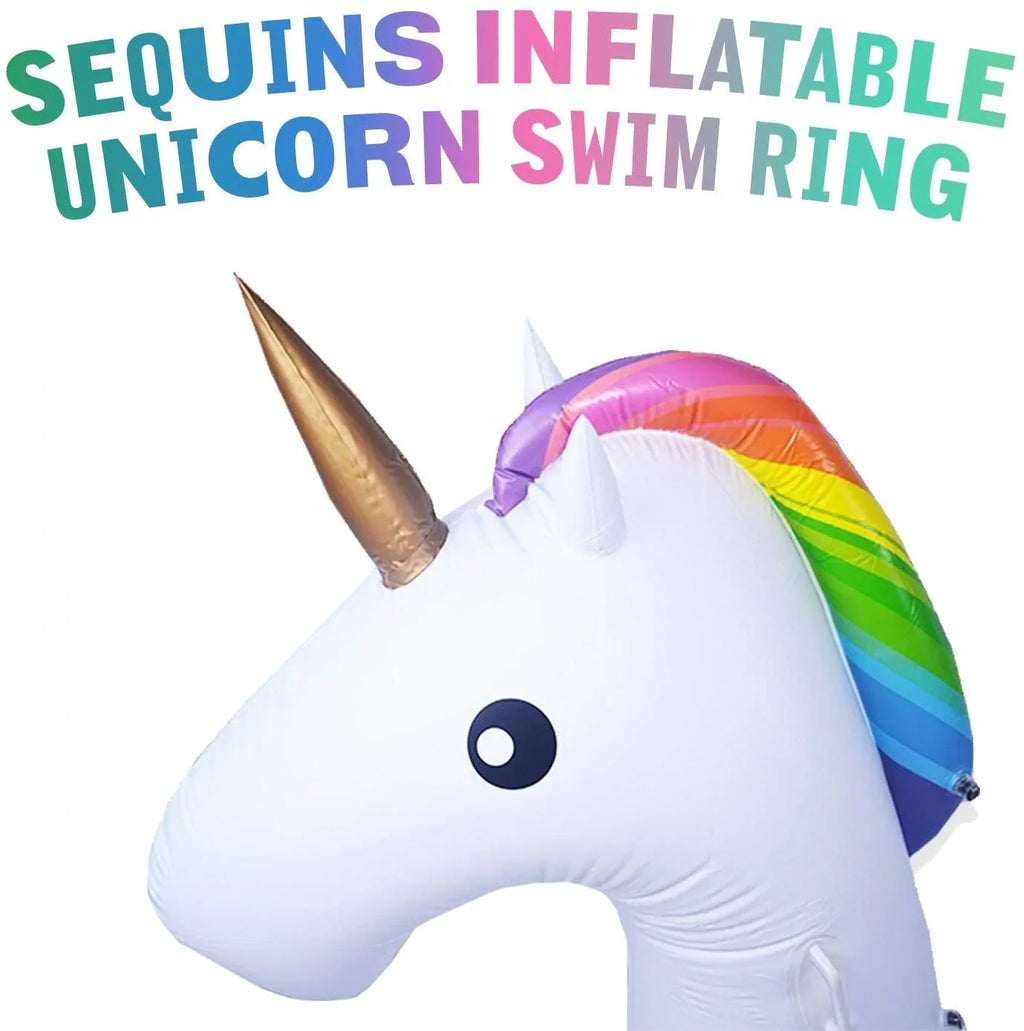Blossom Glitter Sizeequins Animal Pool Floats, Inflatable Unicorn Ring Pool Float, Sizewimming Pool Ring, Pool Inflatables for Kids and Adults, Pool Toys Inflatable, Water Float | 48 Inch