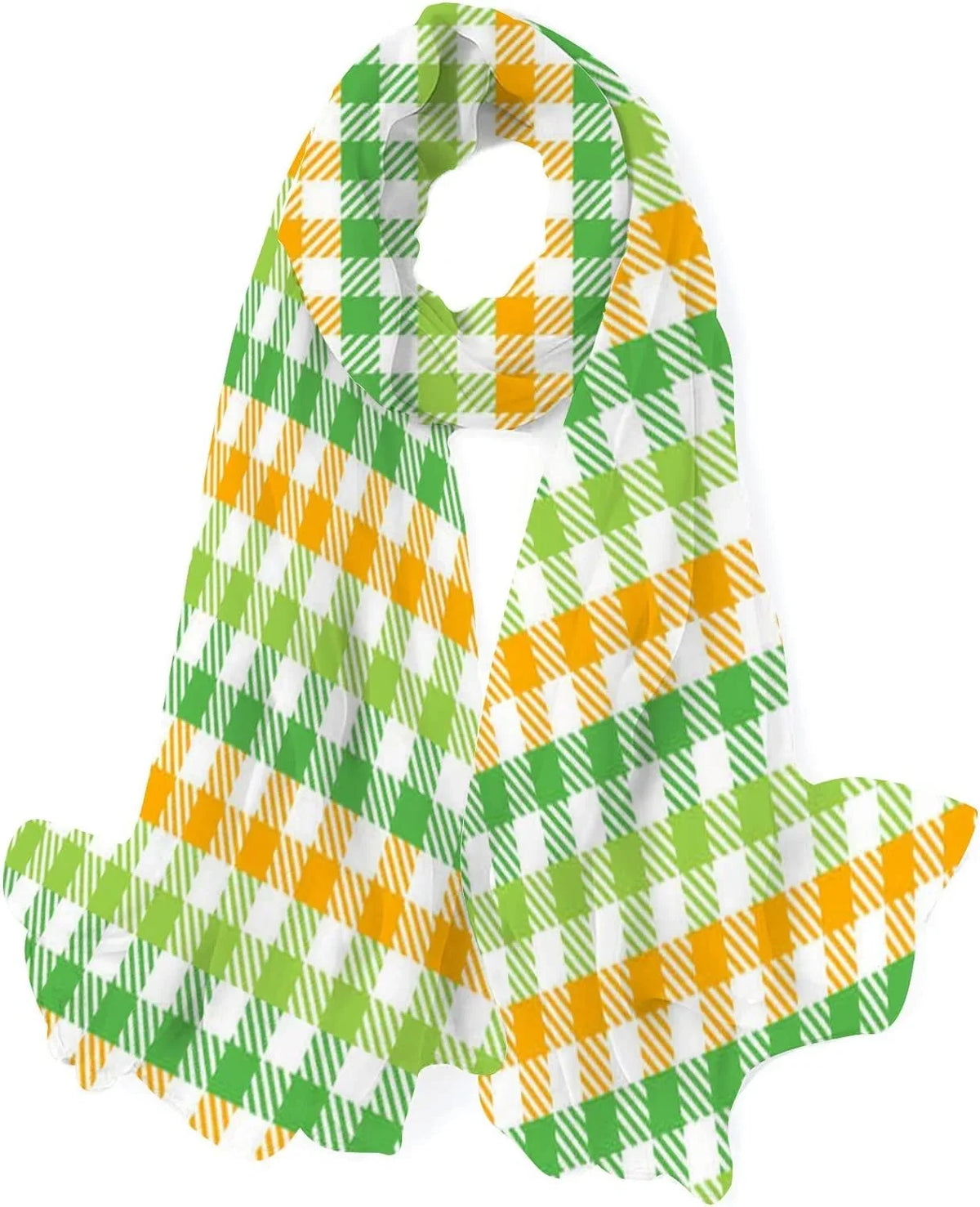 Hyjoy Classic Checkers Pattern Long Sizeilk Neck Sizecarf Lightweight Sizehawl Wrap Sizecarves for Women Girls