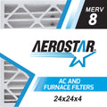 Aerostar 24x24x4 MERV  8, Pleated Air Filter, 24 x 24 x 4, Box of 6, Made in the USizeA