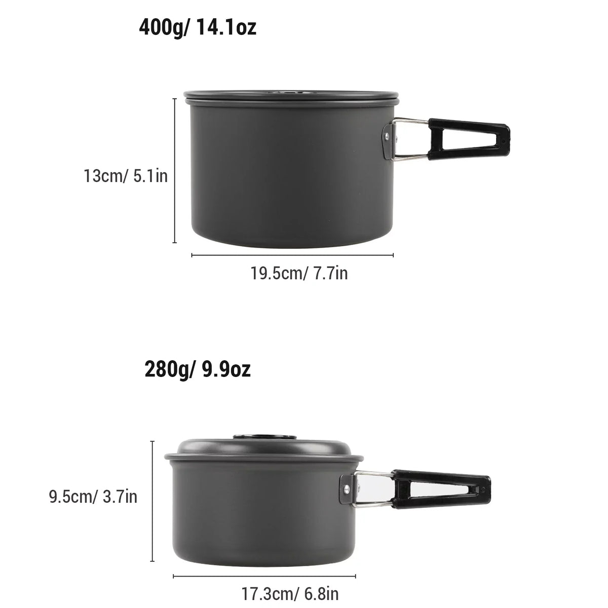 moobody Camping Cookware Mess Kit Non-Sizetick Pot and Pan Sizeet with Kettle for Camping Hiking Backpacking