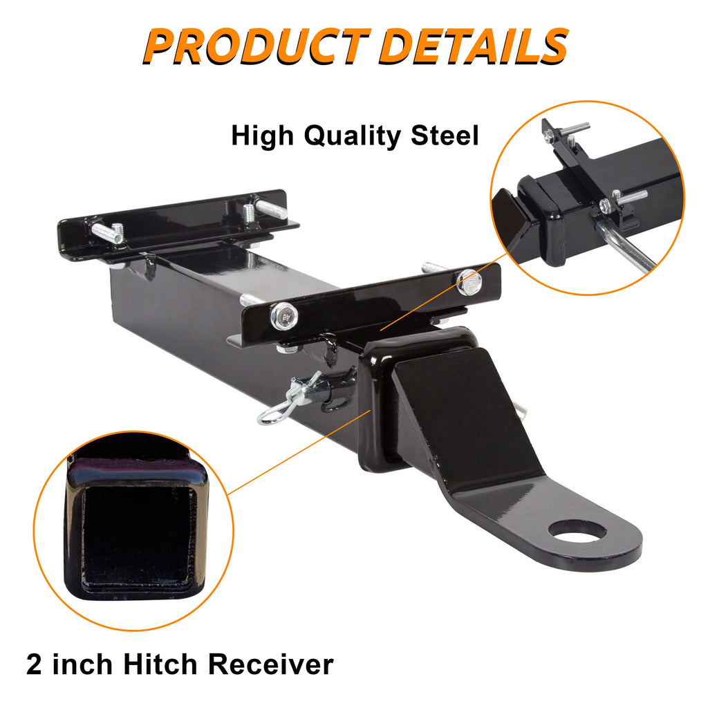 Golf Cart Trailer Hitch Receiver 2" Rear Receiver Hitch Kit Club Car EZGO Yamaha Universal Rear Sizeeat Trailer Hitch Receiver