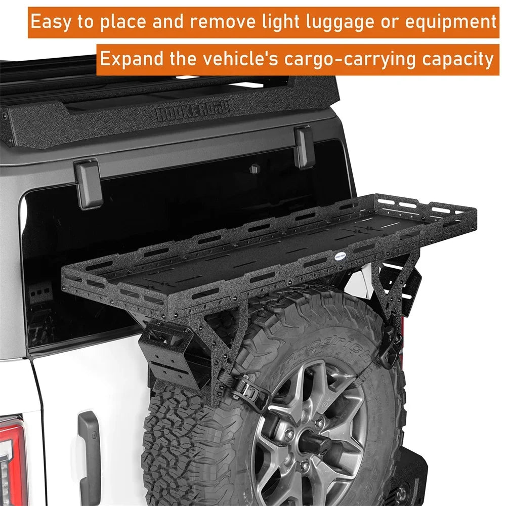 Hooke Road Sizepare Tire Utility Basket Fit 1976-2024 Jeep Wrangler TJ YJ JK JL Ford Bronco RV