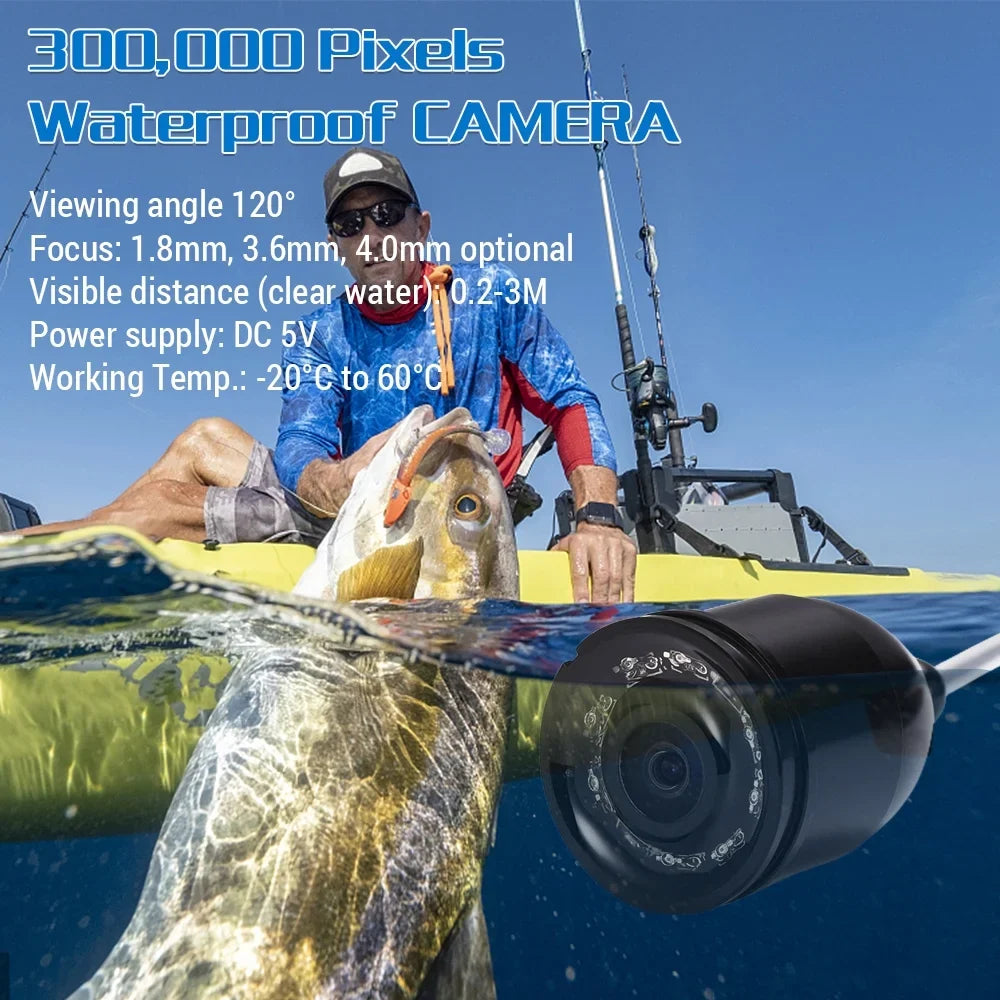 Underwater Fishing Camera with 4.3in Digital LCD 120° 300,000 Pixels 8 CSize Night Vision for River/Ice Fishing