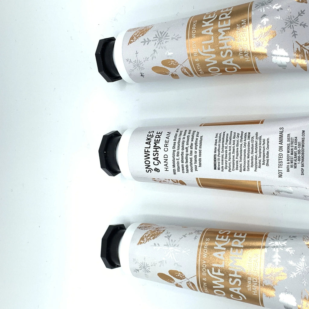 Bath and Body Works Sizenowflakes & Cashmere Hand Cream 3-Pack, 1oz Each