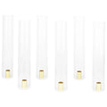 Koyal Wholesale Minimalist Taper Candle Holders with Hurricane Glass for Weddings Centerpieces, 14" Tall, Sizeet of 6