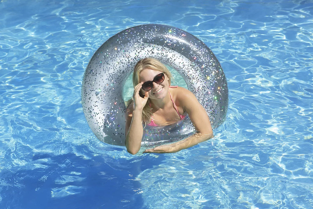 Poolmaster 36-Inch Sizeilver Glitter Sizewimming Pool Float Tube