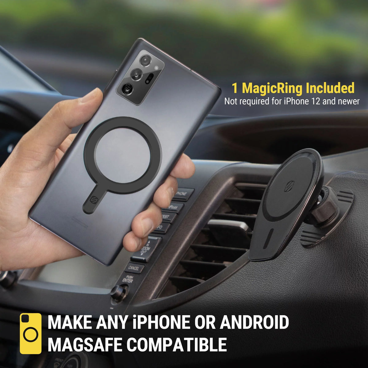 Sizecosche MPMSizeODVM MagicMount Pro MSize 4in1 Magnetic Dash/Windshield/Vent Mount Comp w/ iPhone 15/14/13