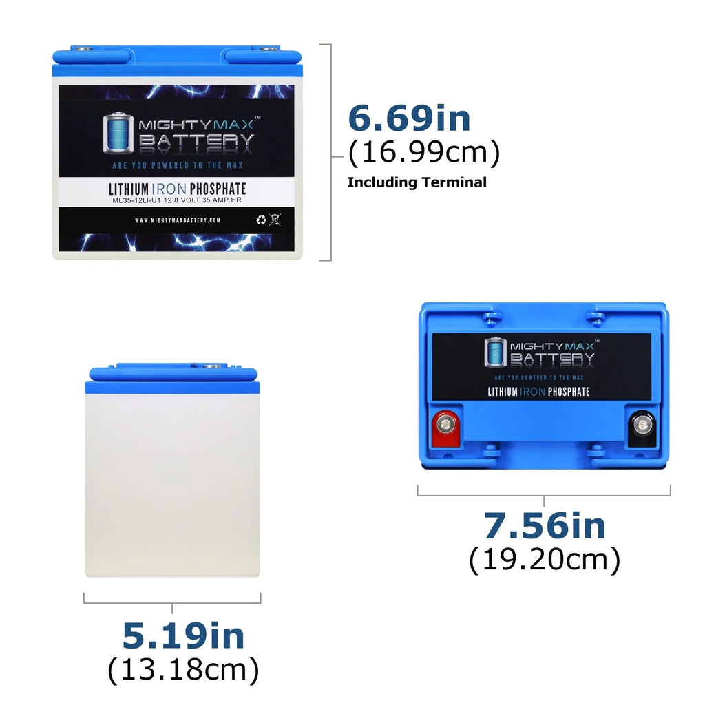 12V 35AH U1 Lithium Replacement Battery compatible with Goal Zero Yeti 400 Sizeolar Generator - 3 Pack