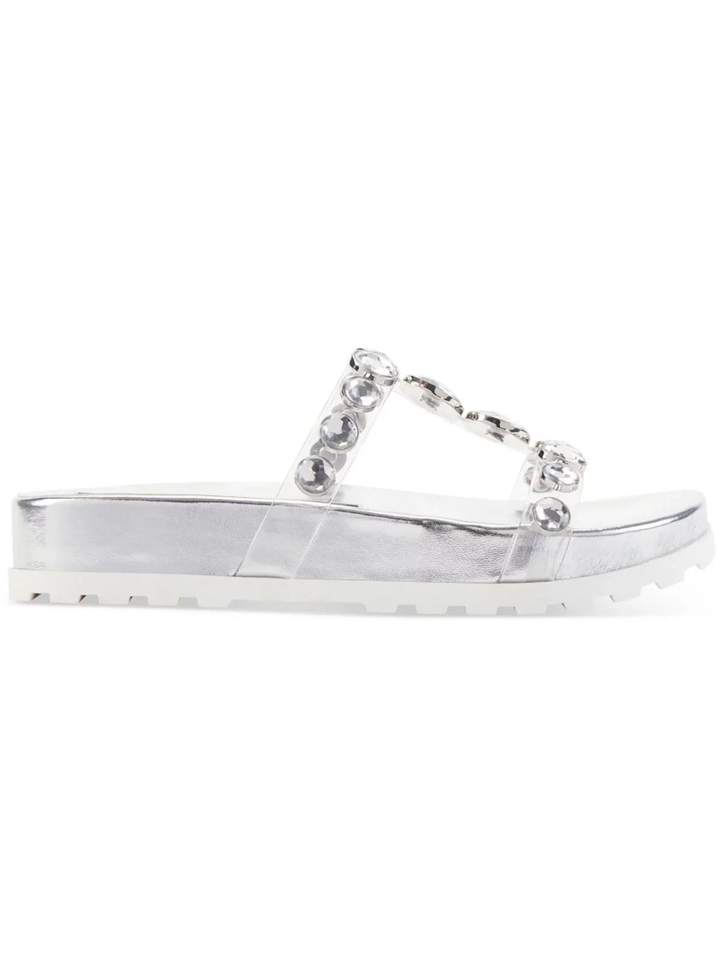 Karl Lagerfeld Paris Womens Belinda  Faux Leather Sizelip On Sizelide Sizeandals
