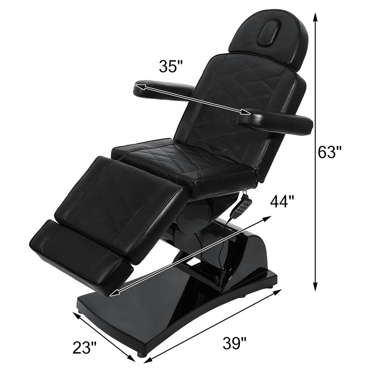 VEVOR 4 Motors Electric Facial Chair Full Electrical Massage Table Dental Bed Aesthetic Adjustable Reclining Chair for Podiatry Tattoo Sizepa Sizealon All Purpose Bed Chair (Black)