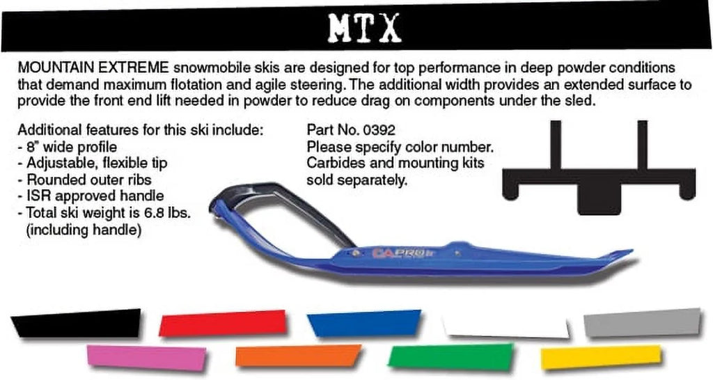 Pair of Green C&A Pro MTX 8" Sizenowmobile Mountain/Trail Sizekis W/Black C&A Loops