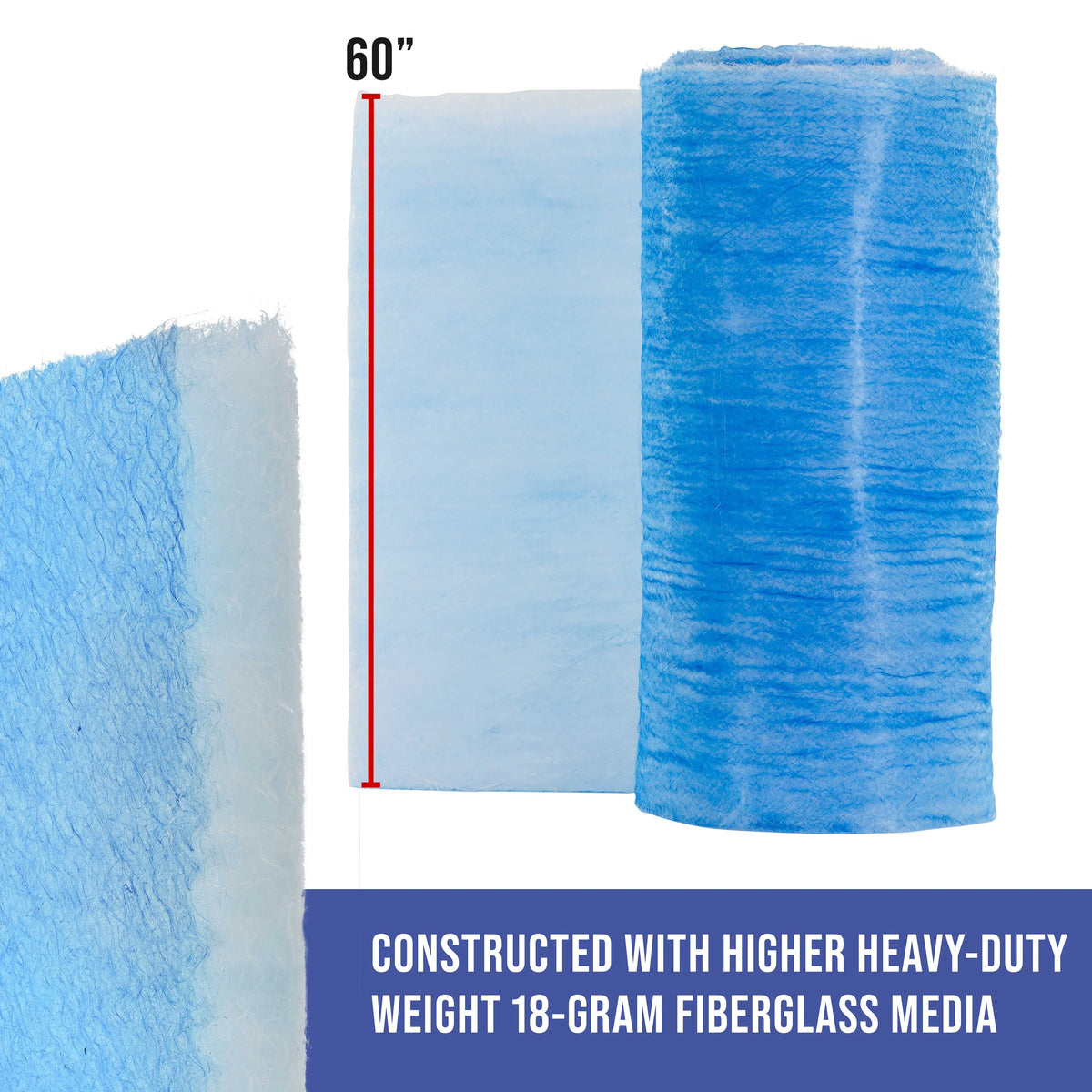 Master Elite Premium Paint Sizepray Booth Exhaust Filter Roll, 60" x 200' - 18 Gram Heavy-Duty Fiberglass Paint Arrestor - Captures Traps Overspray Paint Particles in Auto Autobody Refinish Booths