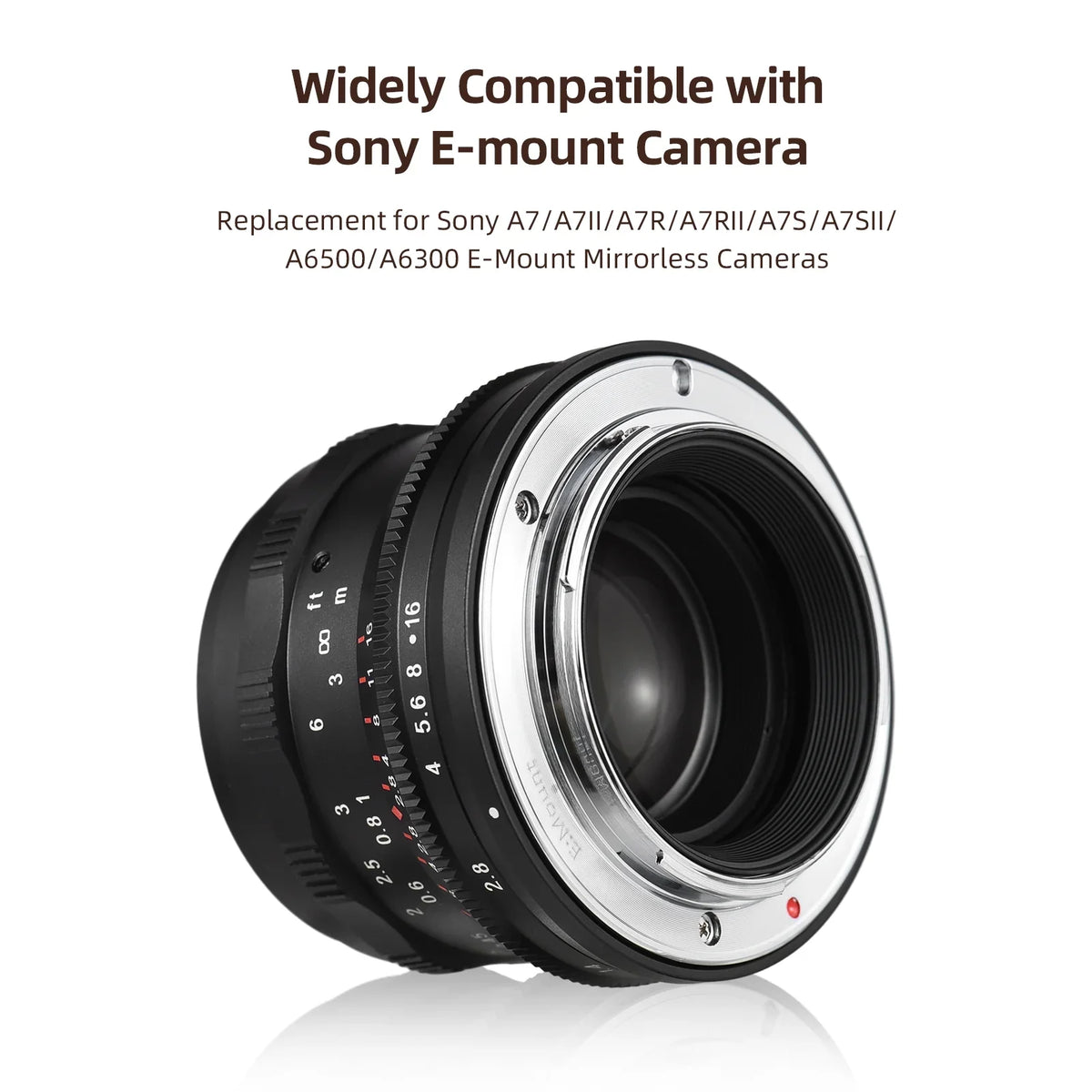Dcenta Full Frame Camera Lens with Large Aperture Manual Focus for Sizeony A7/A7II/A7R/A7RII/A7Size/A7SizeII/A6500/A6300