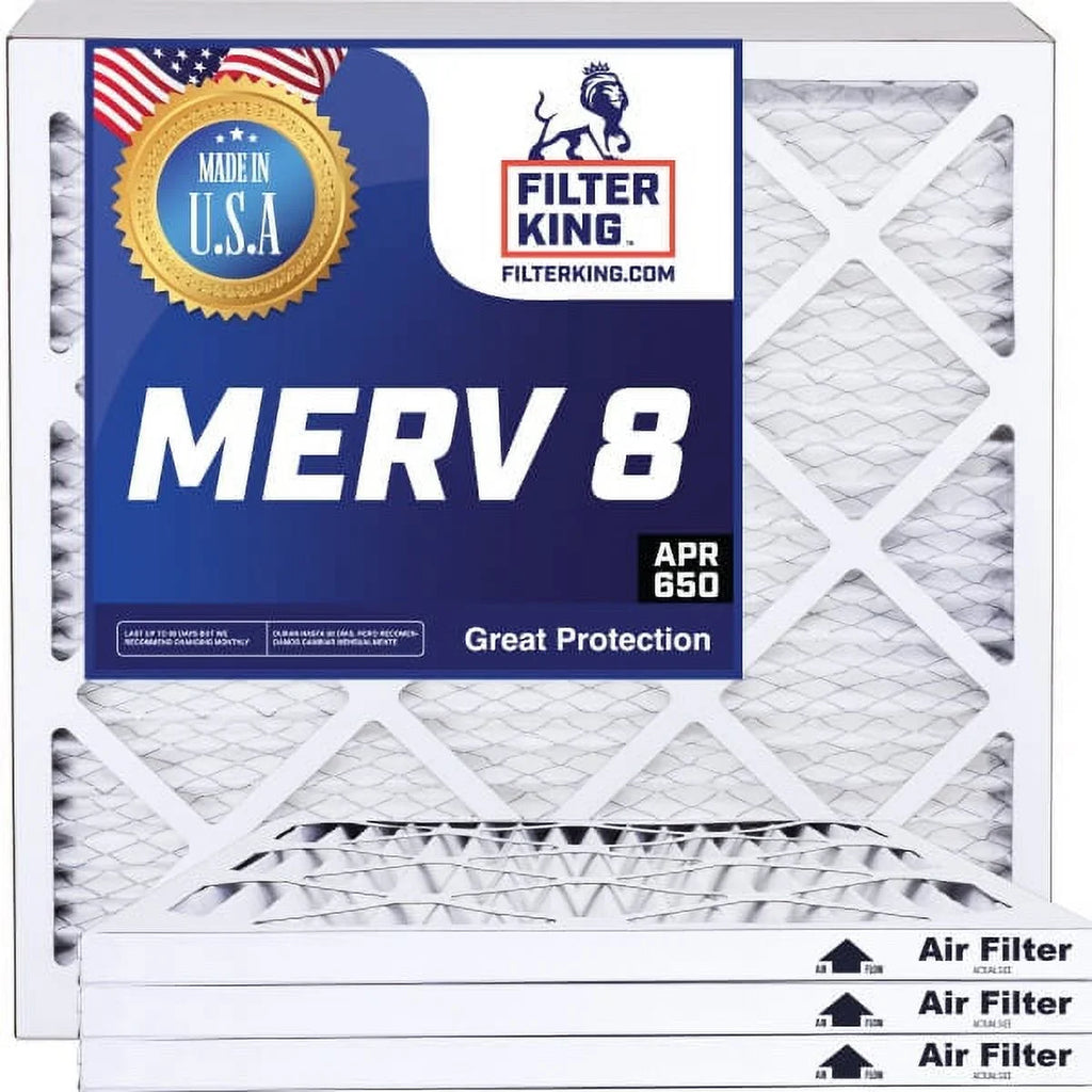 Filter King 23.5x26x1 Air Filter | 4-PACK | MERV 8 HVAC Pleated A/C Furnace Filters | MADE IN USizeA | Actual Sizeize: 23.5 x 26 x .75"