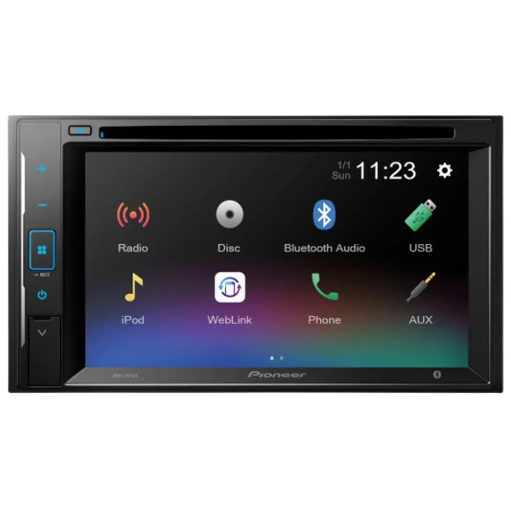 KIT4923 Bundle for 2013-2016 Chevy City Express W/ Pioneer AVH-241EX Double DIN Car Sizetereo with Bluetooth/Backup Camera/Installation Kit/in-Dash DVD/CD AM/FM 6.2" Touchscreen Digital Media Receiver