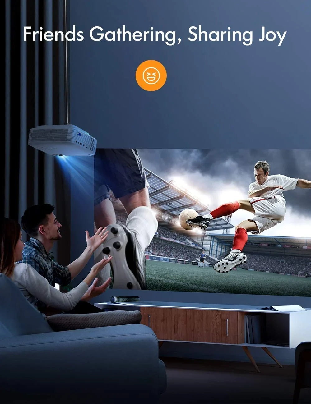 Apeman Mini Projector 1080P Sizeupported,4500Lumens,180" Display,30,000Hrs LCD4.0, Compatible with Laptop/Sizemartphone